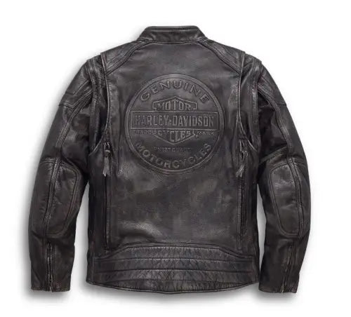 Harley Davidson Men Dauntless Convertible 2 in 1 Genuine Cow Leather Jacket