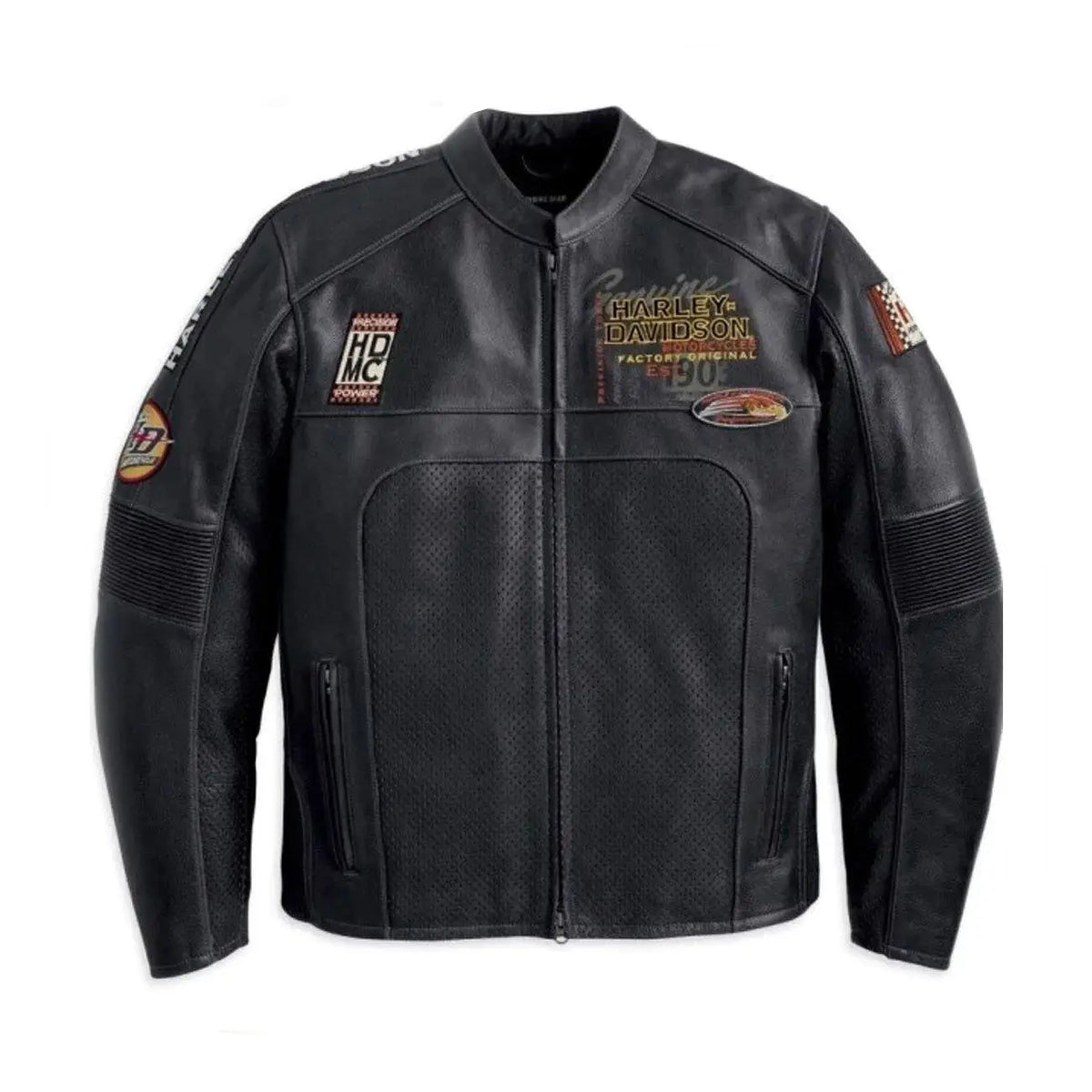 Harley Davidson Men’s Regulator Perforated Black Leather Jacket