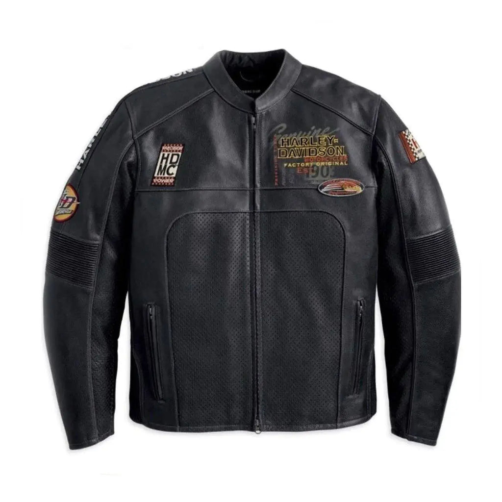 Harley Davidson Men’s Regulator Perforated Black Leather Jacket