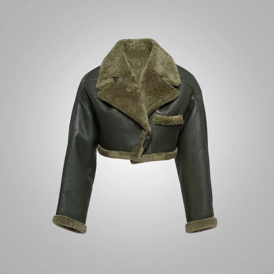 Olive Green Shearling Jacket