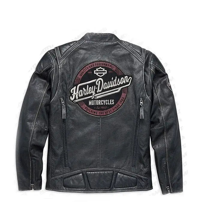 Harley Davidson Cowhide Black leather Jacket