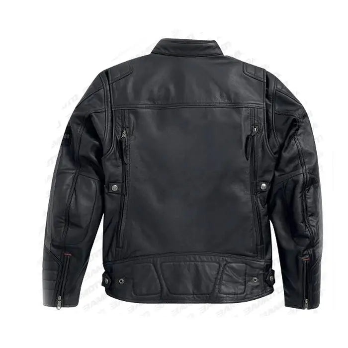 Harley Davidson Mens EXMOOR Reflective Wing Motorcycle Leather Jacket