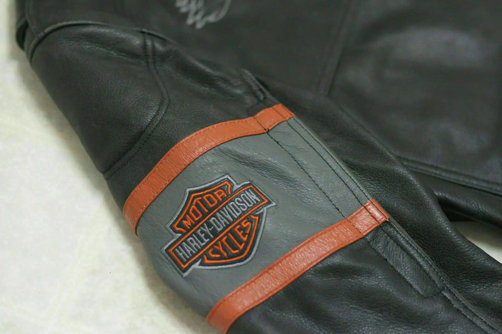 Men’s Motorcycle HD Screaming Eagle Black Cowhide Leather Jacket Harley Davidson