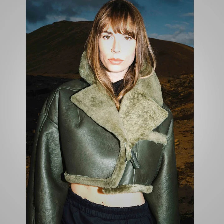 Olive Green Shearling Jacket