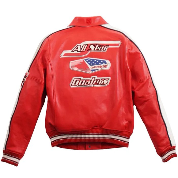 Stars & Stripes Iconic Americana Avirex Red Leather Jacket