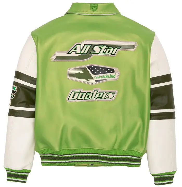 Stars & Stripes Iconic Americana Avirex Green Leather Jacket