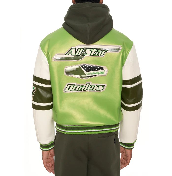Stars & Stripes Iconic Americana Avirex Green Leather Jacket