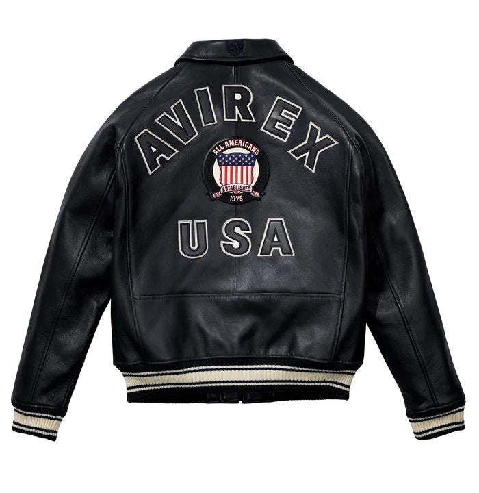 Avirex Black Icon Leather Jacket