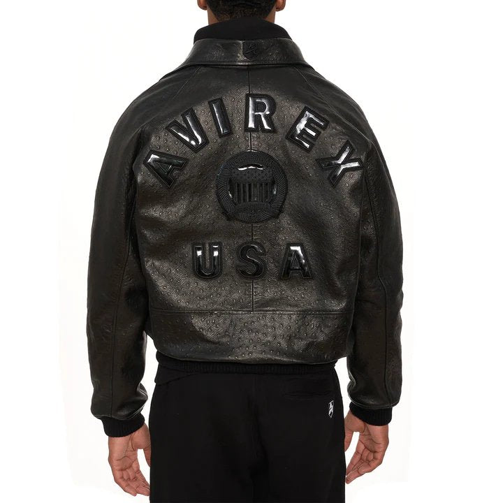 Avirex Ostrich Icon Leather Jacket