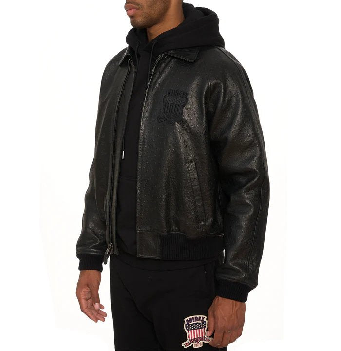 Avirex Ostrich Icon Leather Jacket