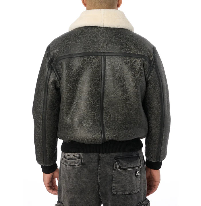 Men’s Avirex Shearling Real Fur Leather Jacket
