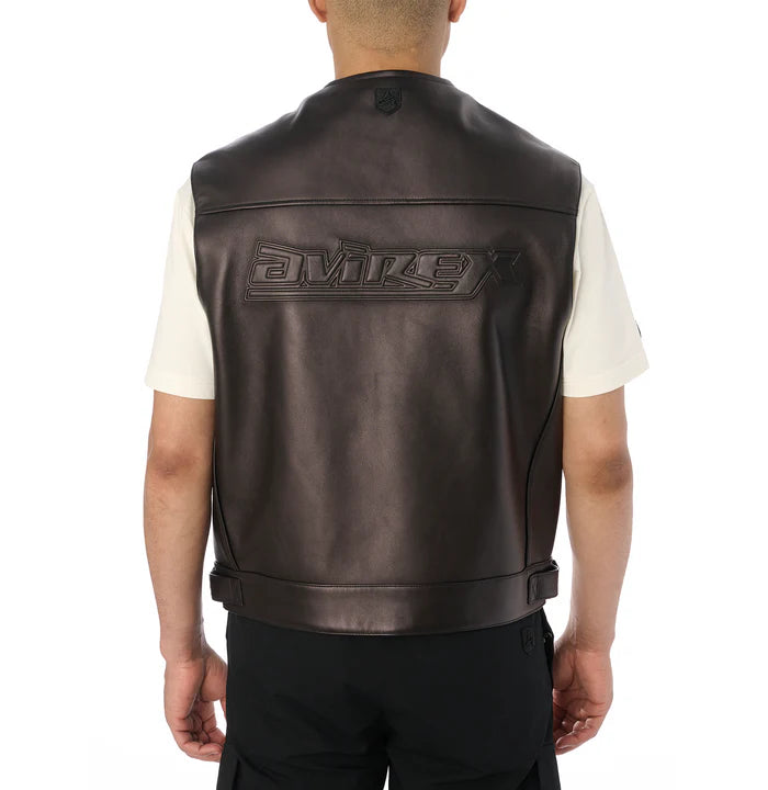Men’s Avirex Rides Leather Vest