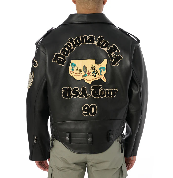 Men’s Avirex USA Tour Motorcycle Leather Jacket