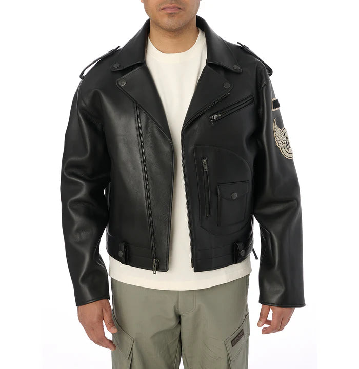 Men’s Avirex USA Tour Motorcycle Leather Jacket