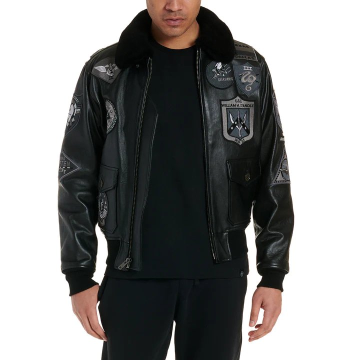 Avirex Black G-1 Bomber Leather Jacket