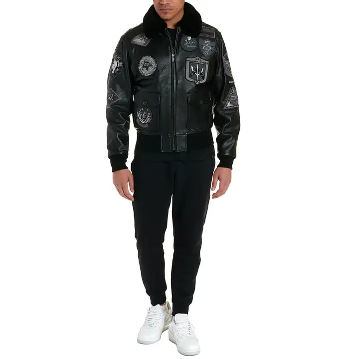 Avirex Black G-1 Bomber Leather Jacket