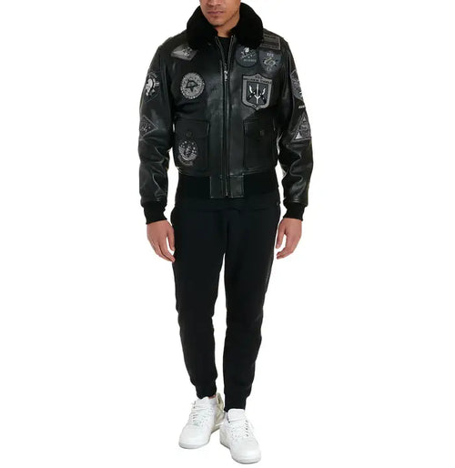 Avirex Black G-1 Bomber Leather Jacket