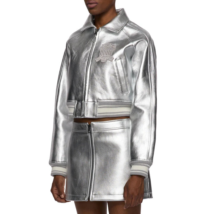 Shine Bright Limited Edition Cropped Metallic Icon Silver Jacket