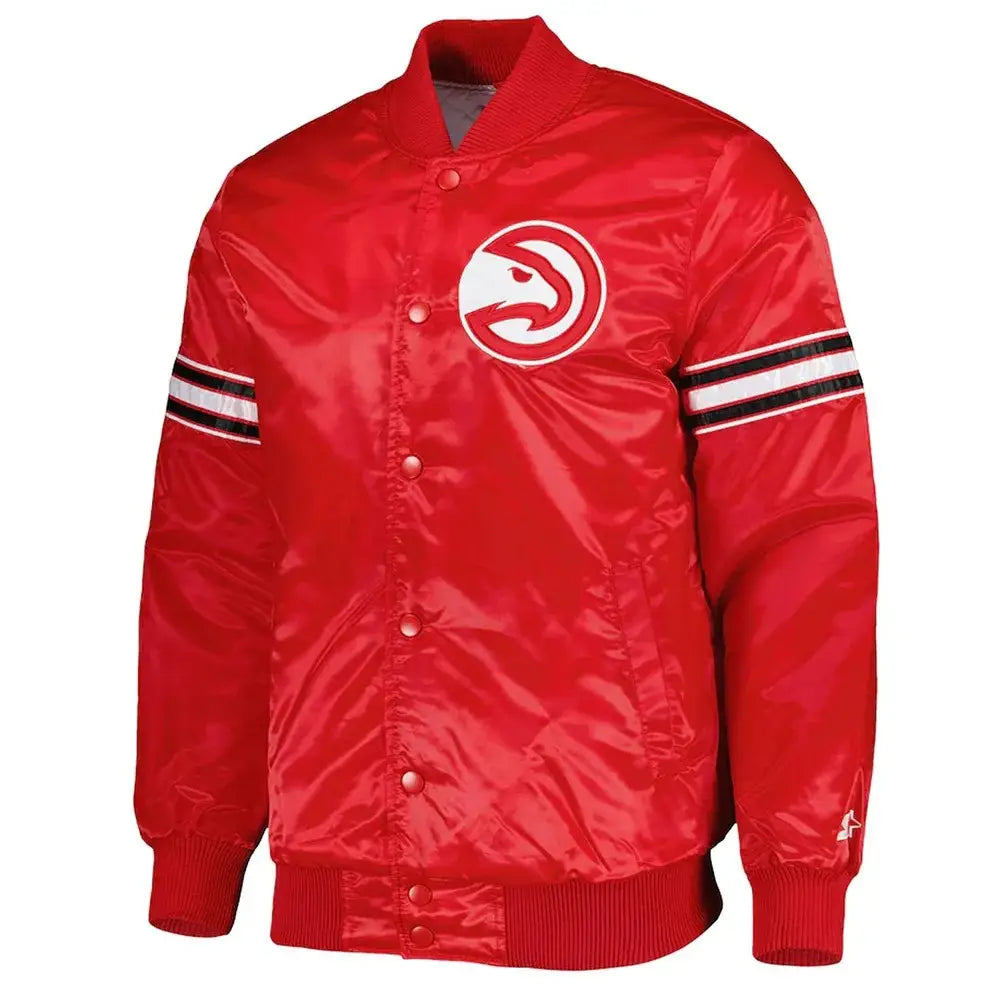 Atlanta Hawks Pick & Roll Red Satin Jacket
