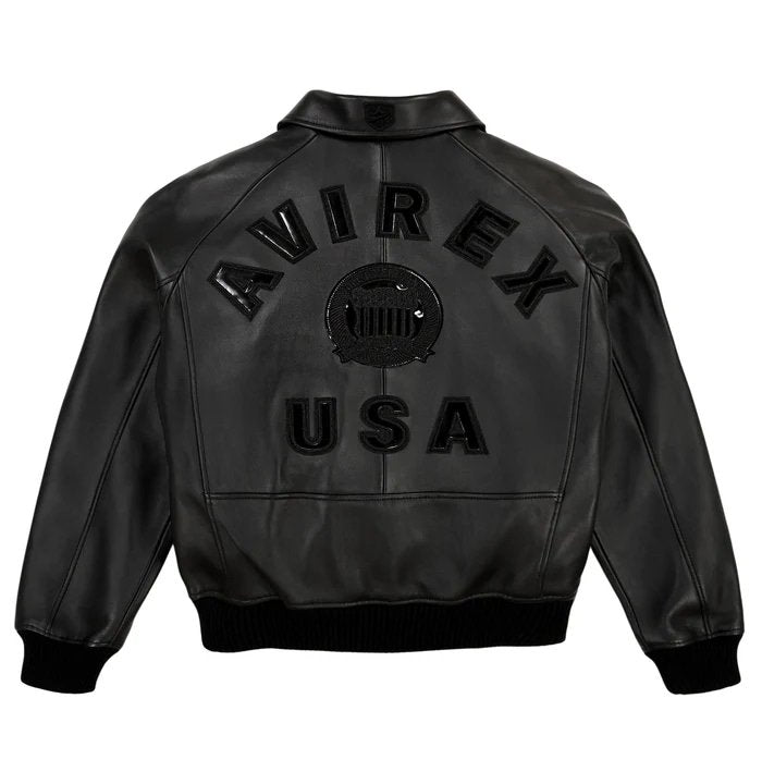 Avirex Icon Black Bomber Jacket – Luxury Lamb Leather