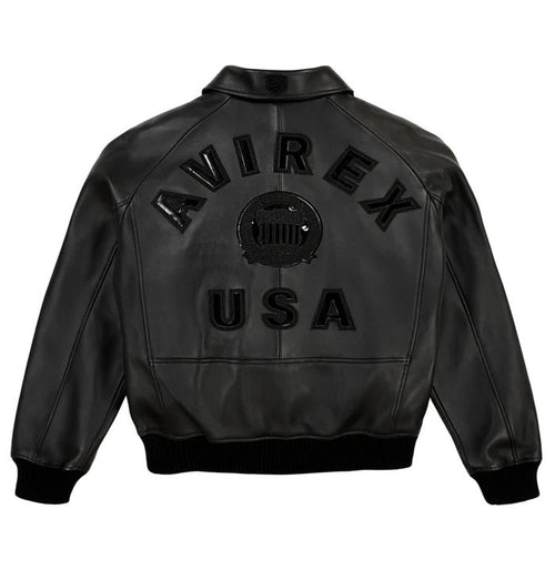Avirex Icon Black Bomber Jacket – Luxury Lamb Leather
