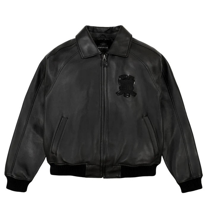 Avirex Icon Black Bomber Jacket – Luxury Lamb Leather