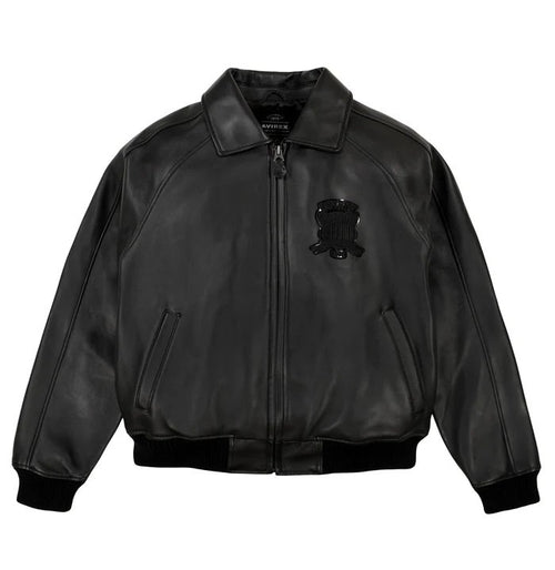 Avirex Icon Black Bomber Jacket – Luxury Lamb Leather