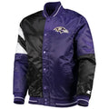 Baltimore Ravens Men’s Starter Satin Full-Snap Varsity Jacket in Purple/Black