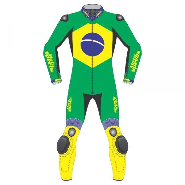 Brazil Flag Supermoto Leathers for Protection and Style