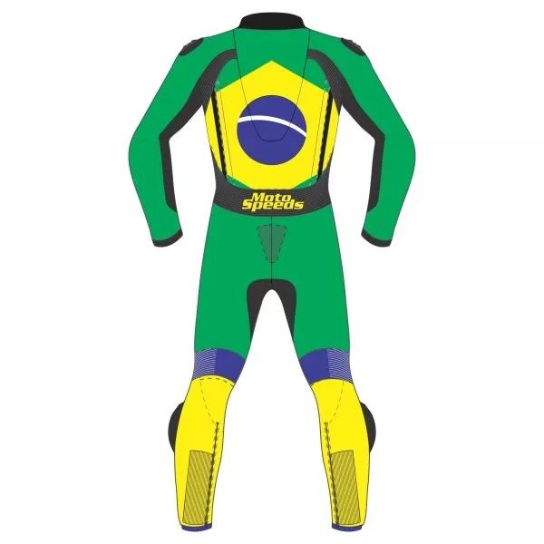 Brazil Flag Supermoto Leathers for Protection and Style