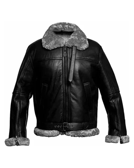 Carl RAF Aviator SF Bomber Black Jacket for Men