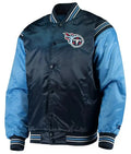 Classic Navy/Light Blue Tennessee Titans Enforcer Satin Jacket