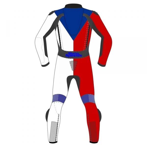 Custom 1 Piece Motorcycle Suit with Czech Flag Design