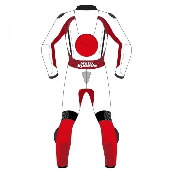 Custom Japan Flag Leather Motorcycle Suit