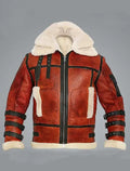 Drew Aviator B6 Sheepskin Bomber Leather Jacket for Men