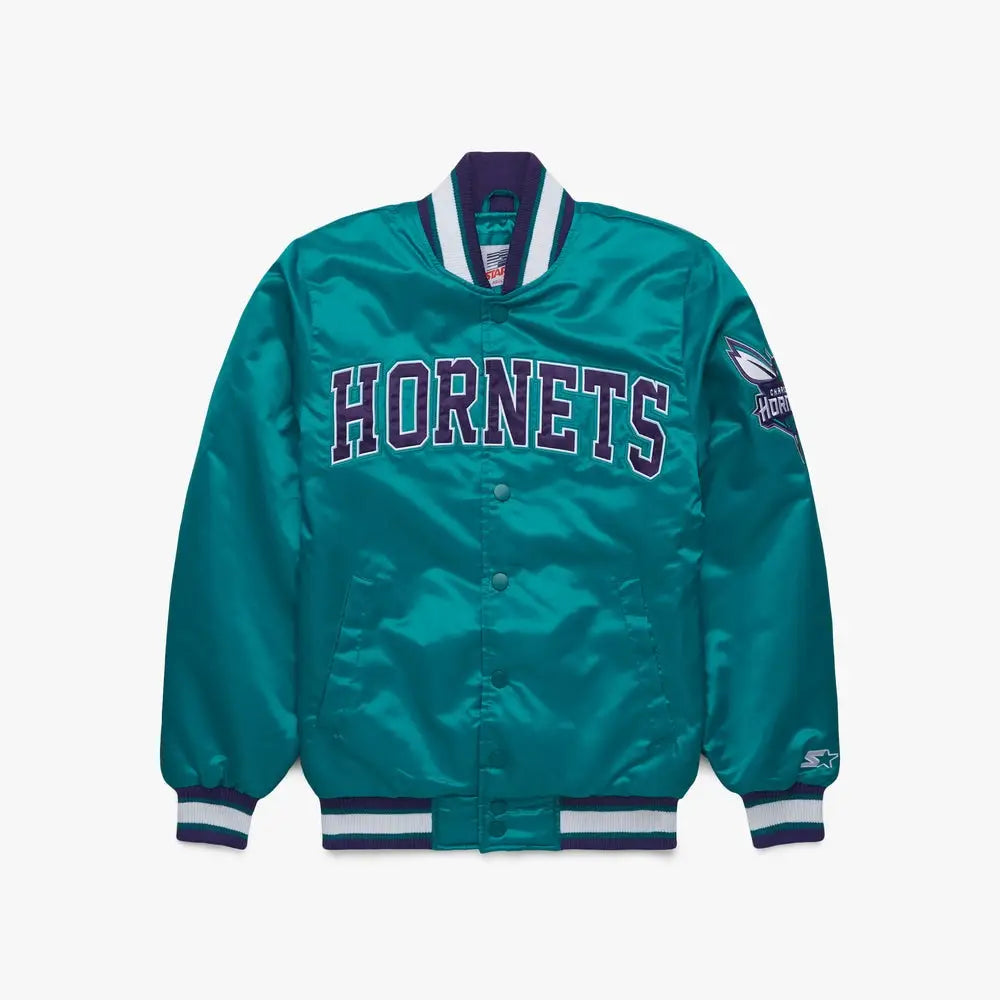 HOMAGE x Starter Hornets Satin Jacket – Unisex Officially Licensed NBA Apparel