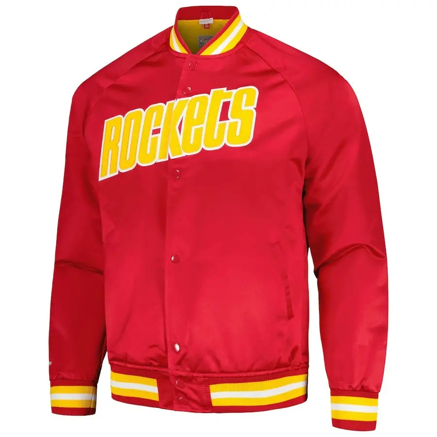 Houston Rockets Mitchell & Ness Throwback Raglan Jacket – Red