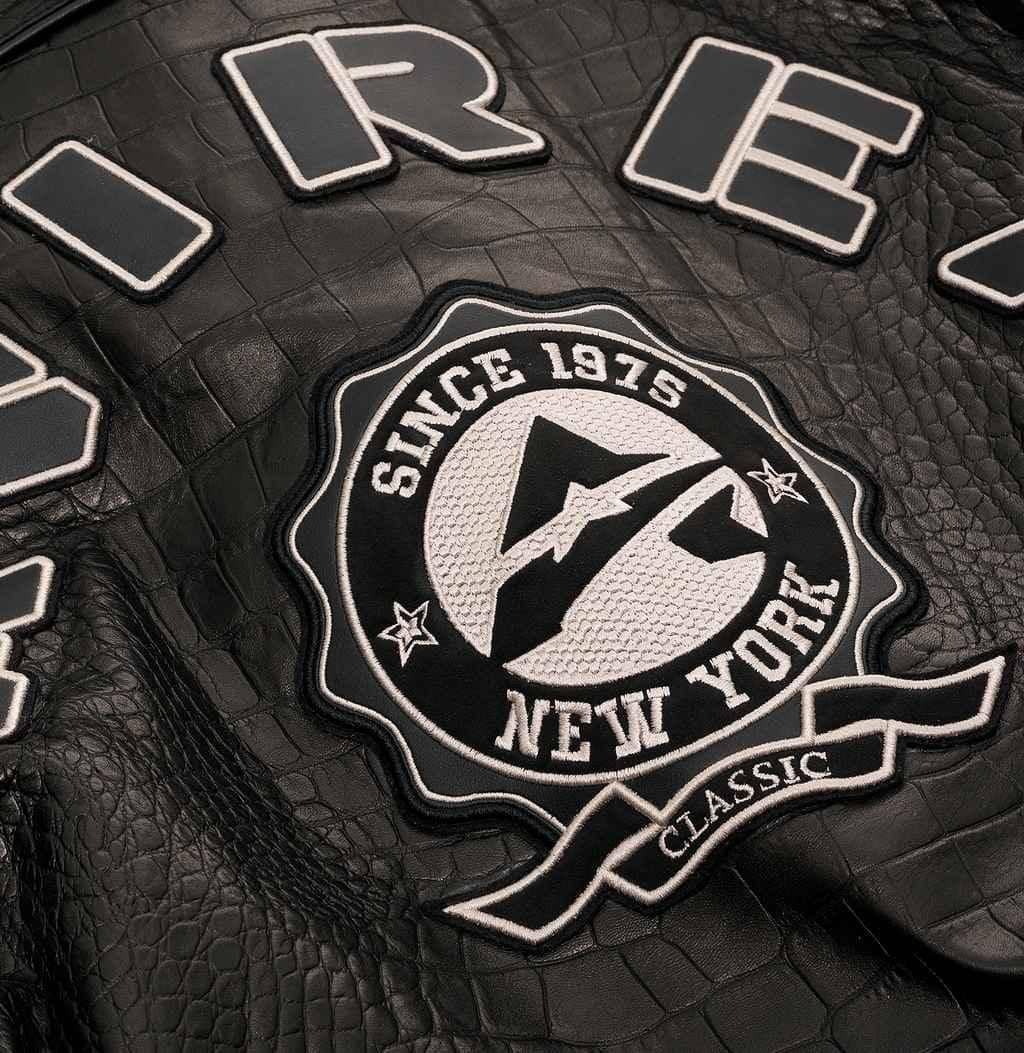 Avirex Croc Commando Black Leather Jacket