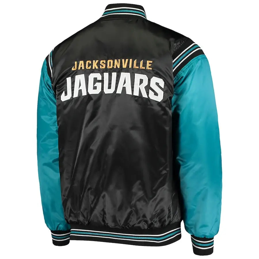 Jacksonville Jaguars Men’s Full-Snap Enforcer Varsity Satin Jacket