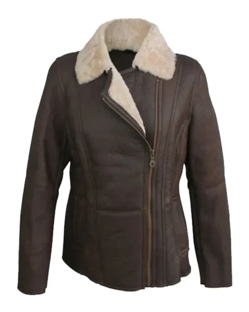 Jessica Vegan Aviator Leather Jacket for Women