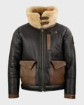 Jones-SF Shearling Bomber Black Leather Jacket