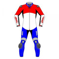 Leather Moto Suit with Netherlands Flag Design