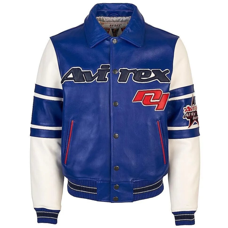 Men’s Avirex All Star Blue Leather Jacket