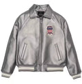 Men’s Avirex Icon Bomber Silver Leather Jacket