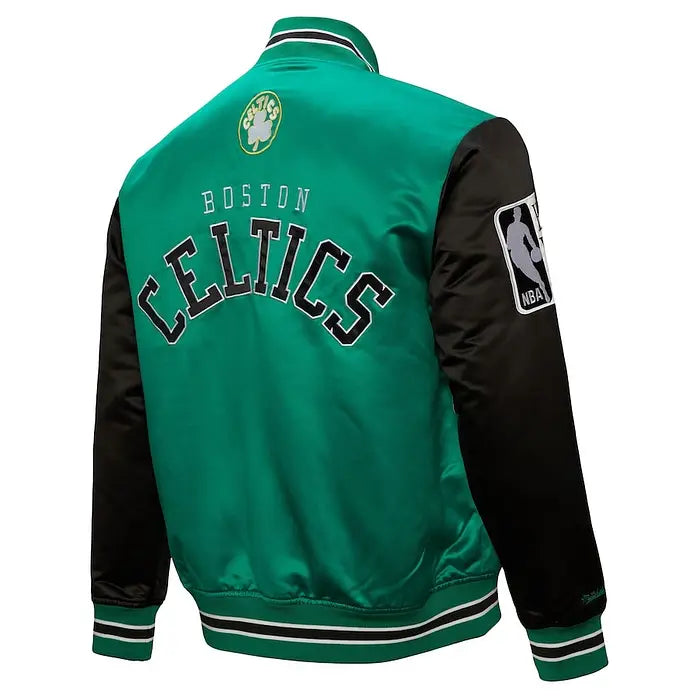 Men’s Boston Celtics Primetime Heavyweight Satin Jacket by Mitchell & Ness