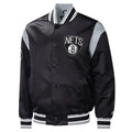 Men’s Brooklyn Nets Starter Black Force Play Satin Full-Snap Varsity Jacket