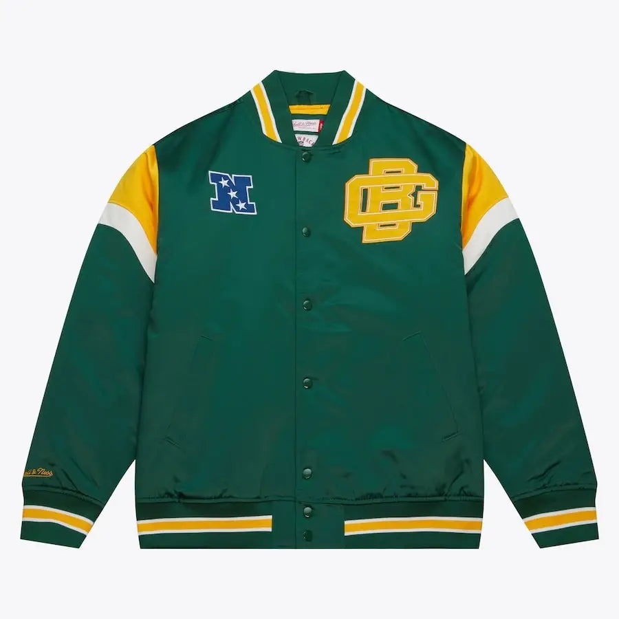 Men’s Green Heavyweight Satin Full-Snap Jacket – Green Bay Packers