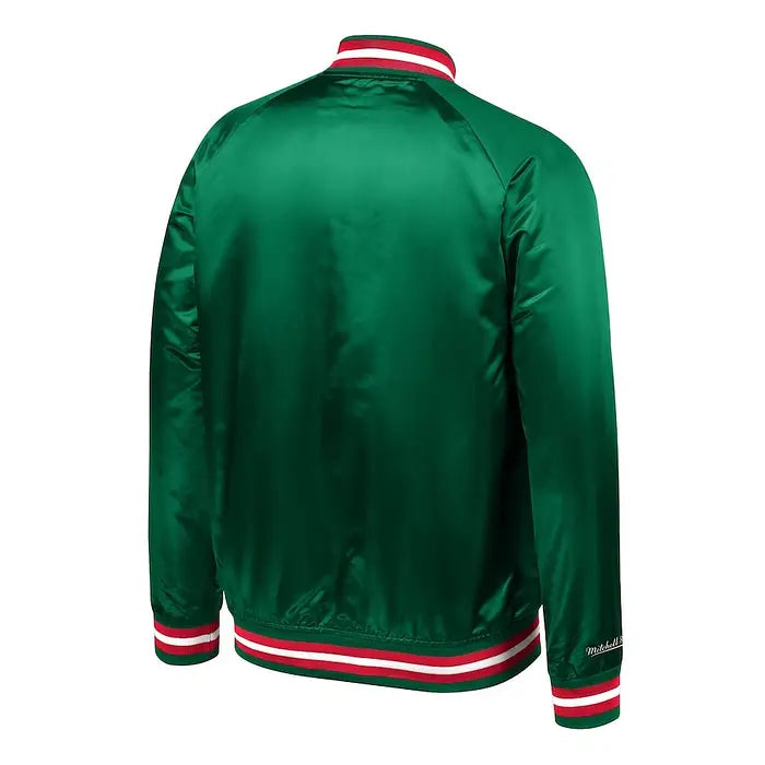 Men’s Green Milwaukee Bucks Lightweight Satin Full-Snap Jacket