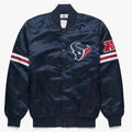 Men’s Houston Texans Satin Bomber Jacket in Navy Blue