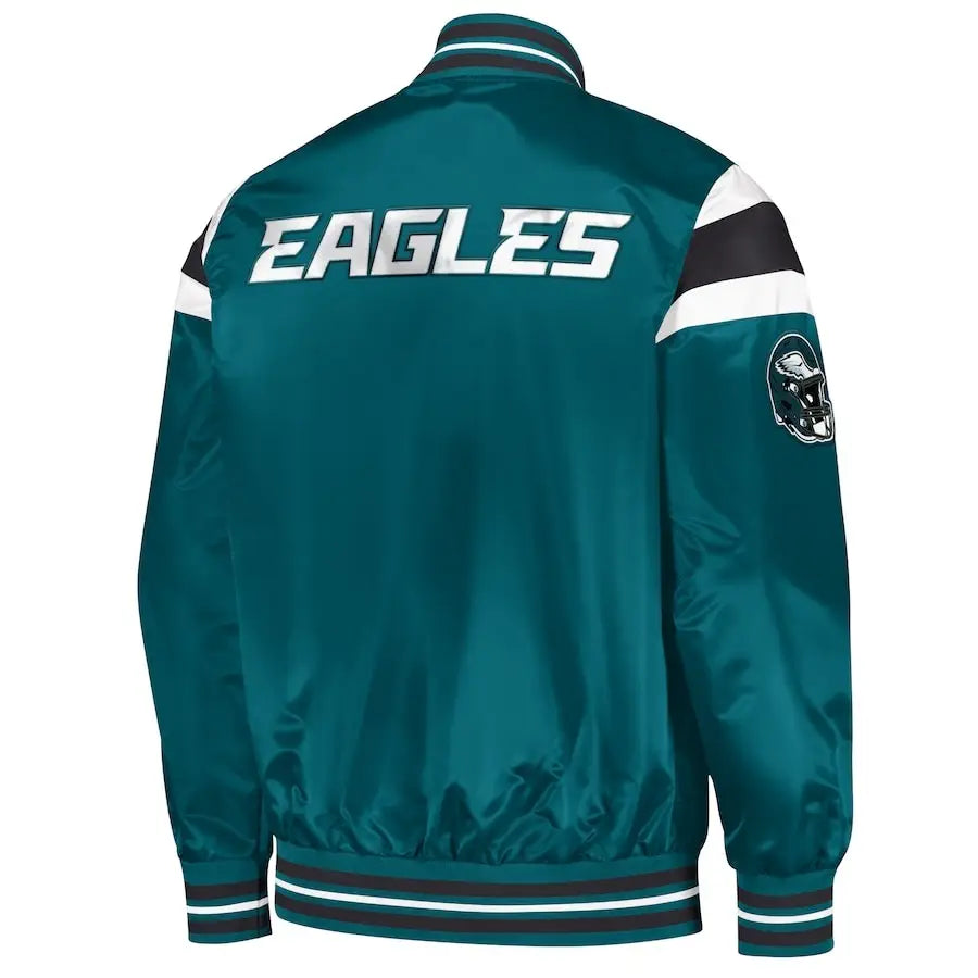 Men’s Philadelphia Eagles Midnight Green Satin Full-Snap Jacket
